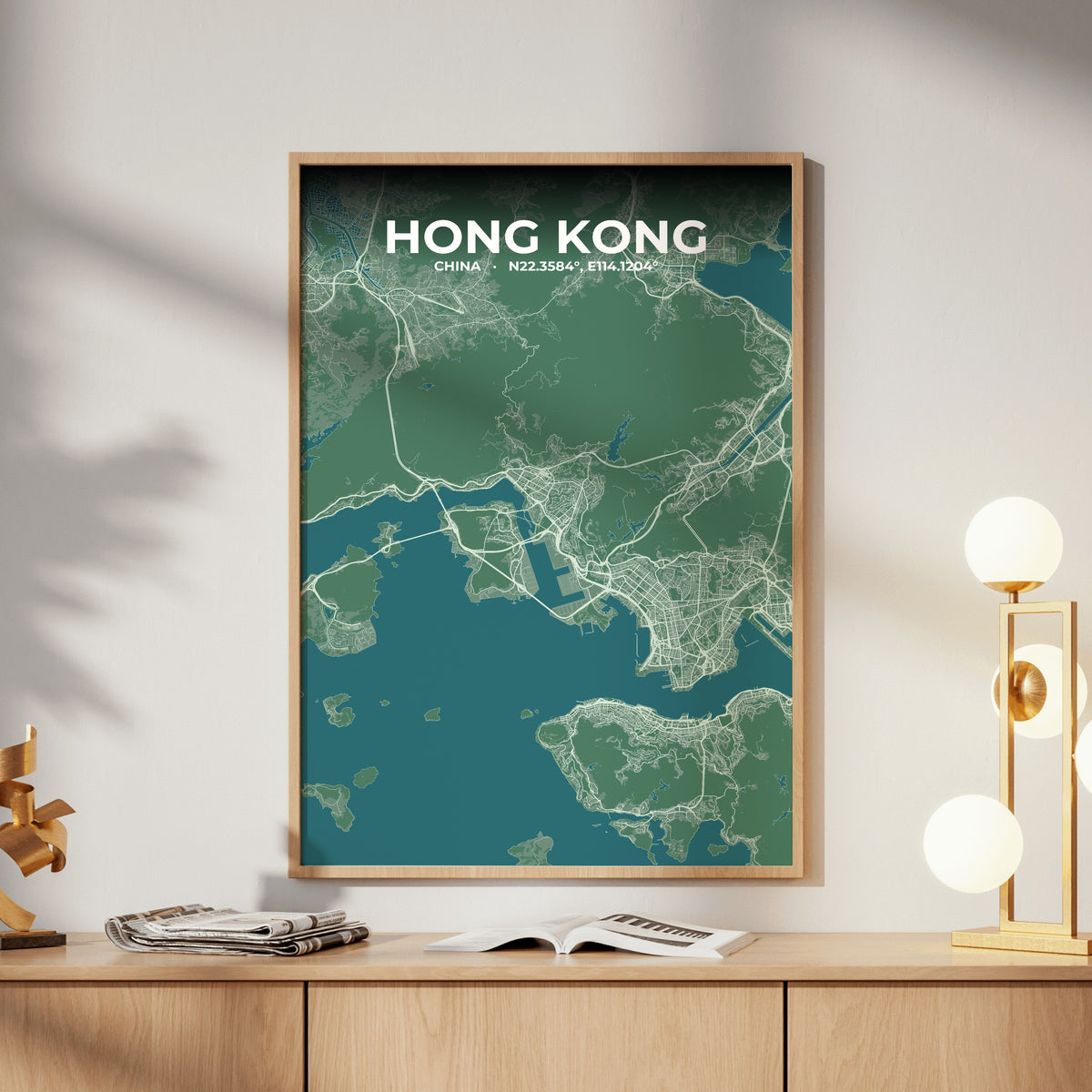 Hong Kong Mist Map Poster