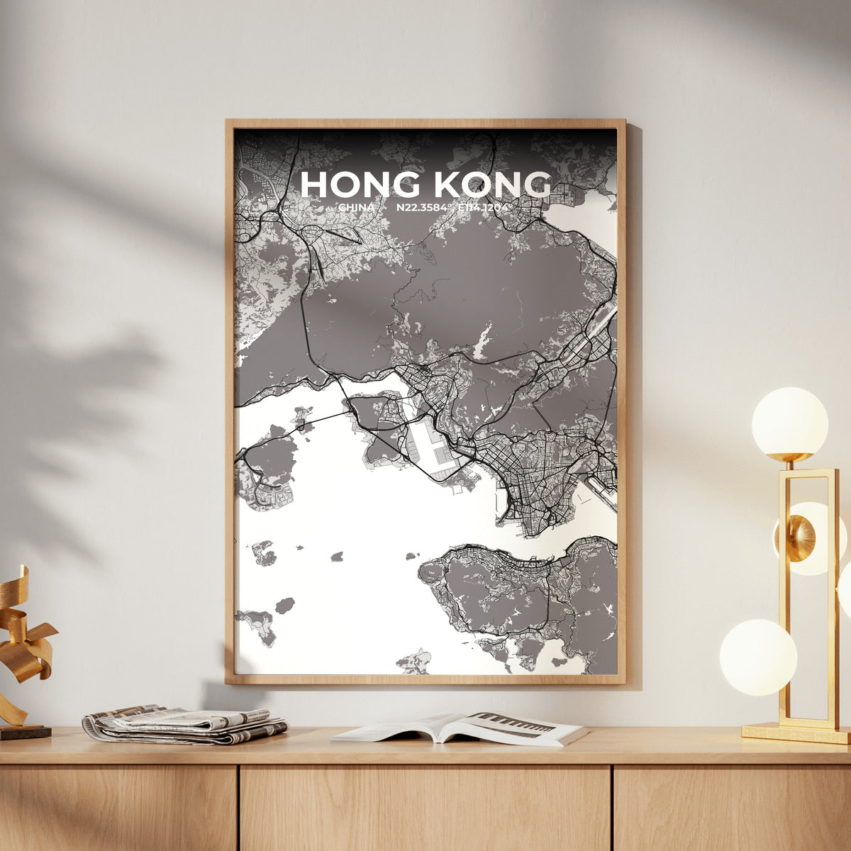 Hong Kong Ash Map Poster