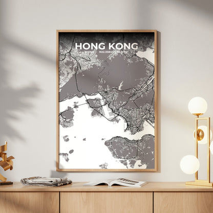 Hong Kong Ash Map Poster
