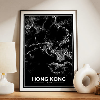 Hong Kong Modern Map Poster