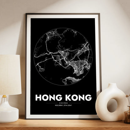 Hong Kong Spot Map Poster