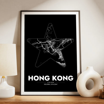 Hong Kong Star Map Poster