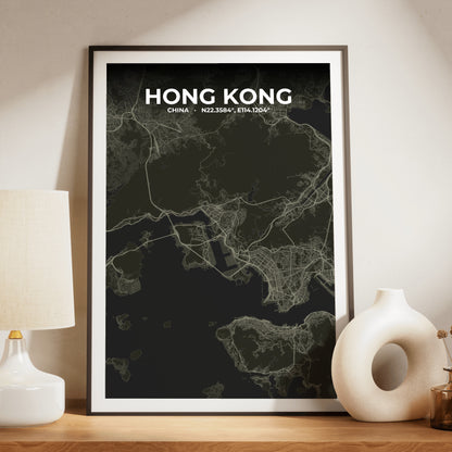 Hong Kong Sable Map Poster
