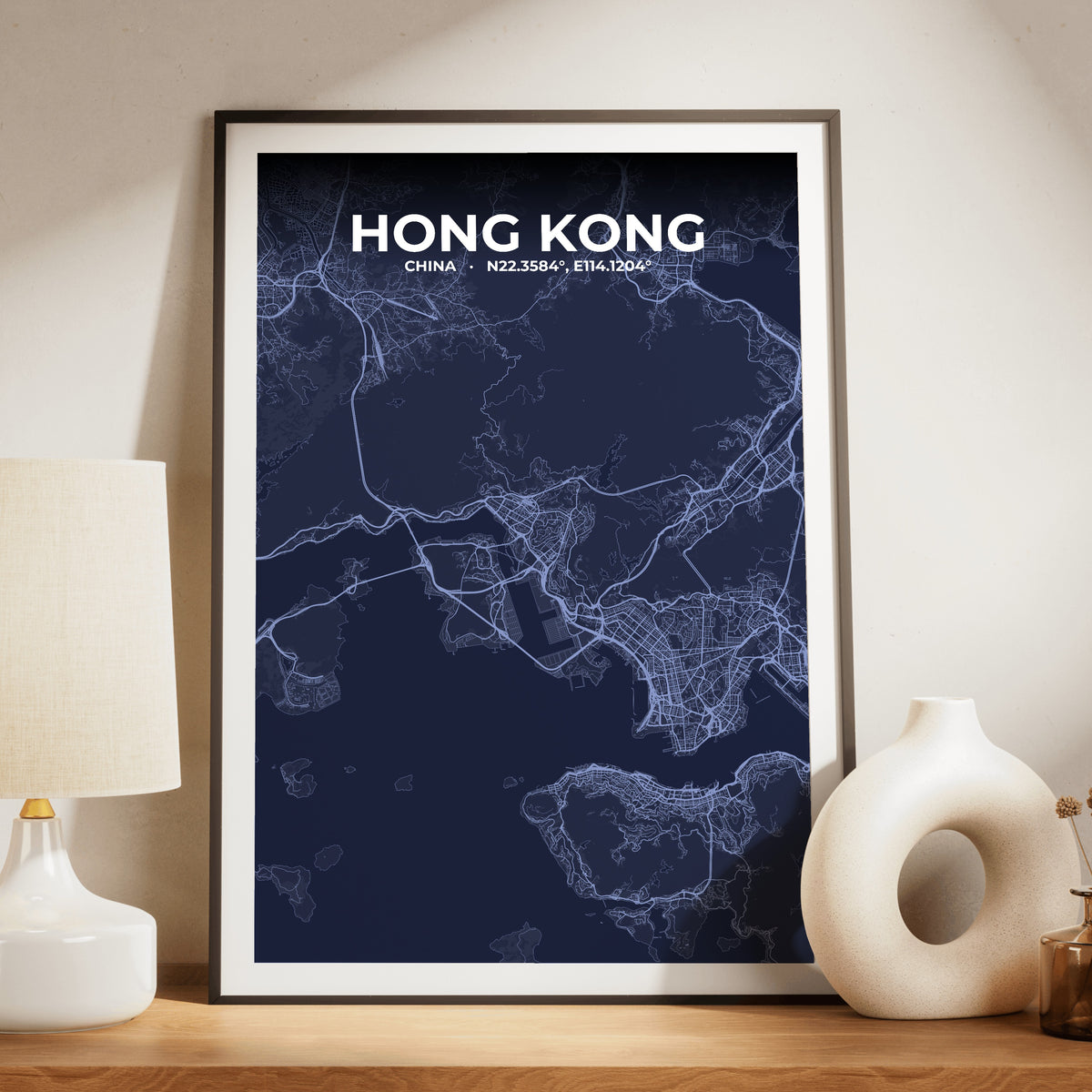 Hong Kong Tide Map Poster