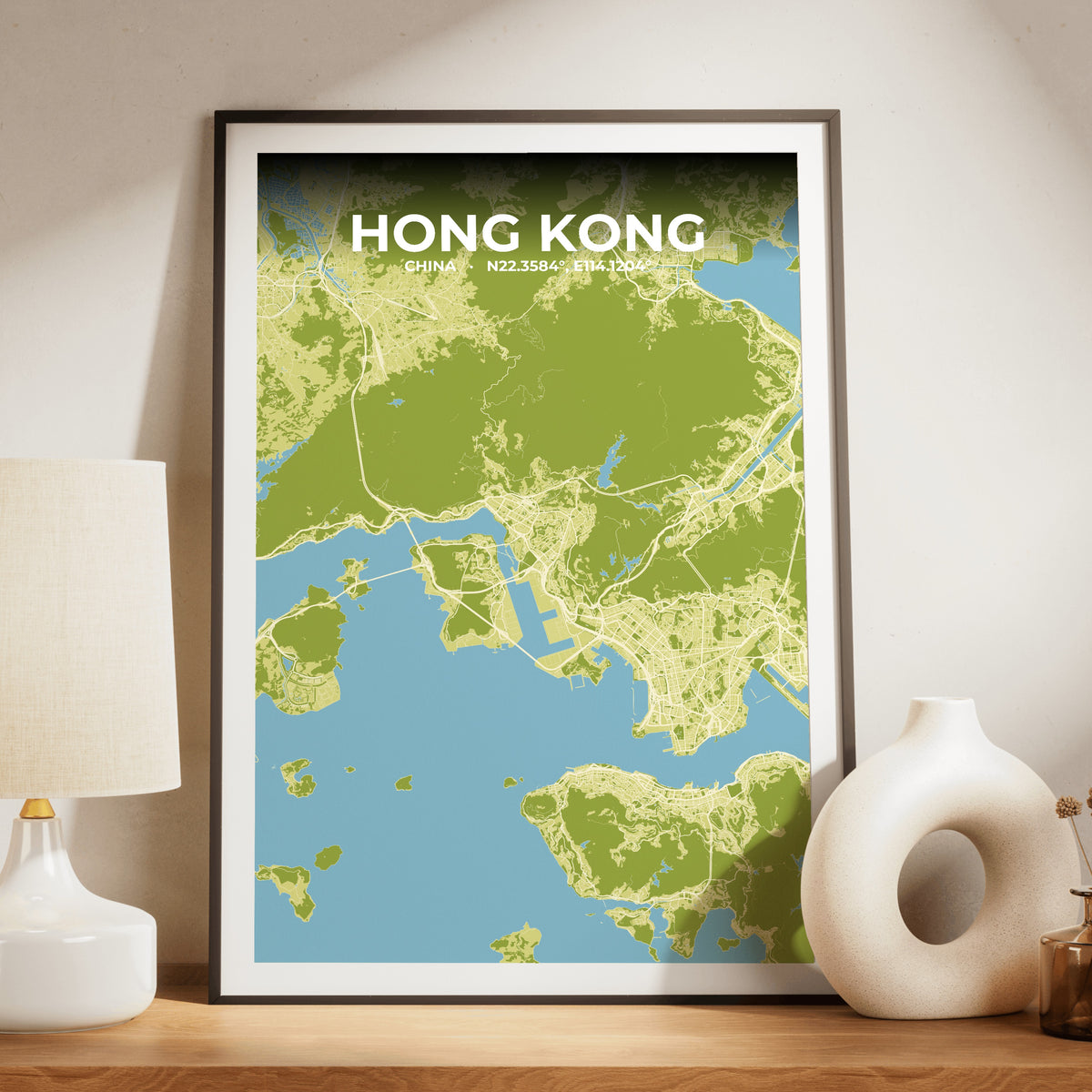 Hong Kong Fern Map Poster