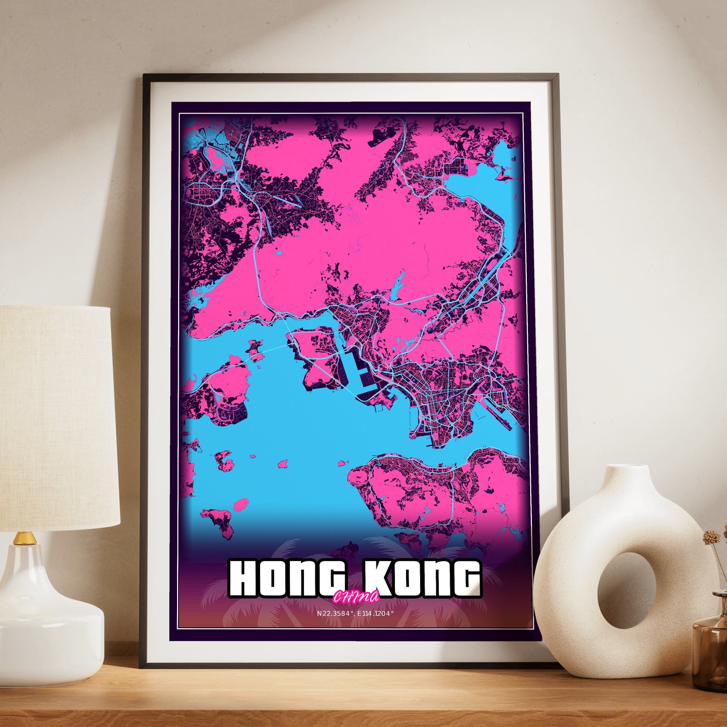 Hong Kong GTA Map Poster