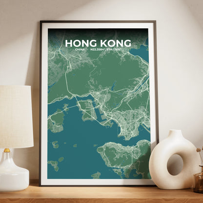 Hong Kong Mist Map Poster