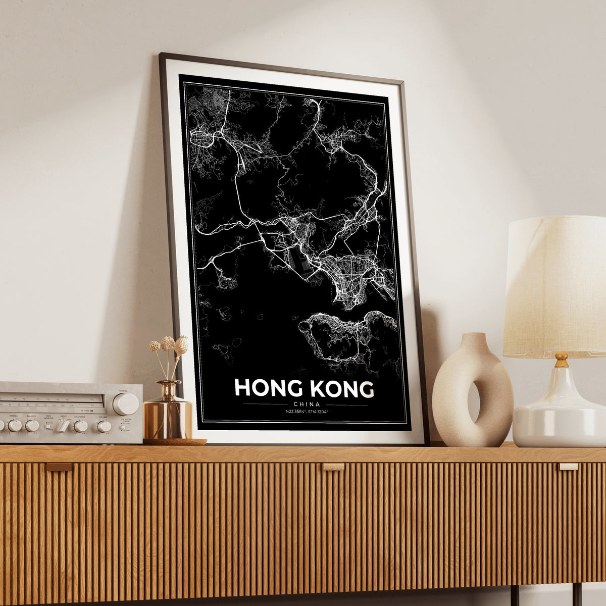 Hong Kong Modern Map Poster