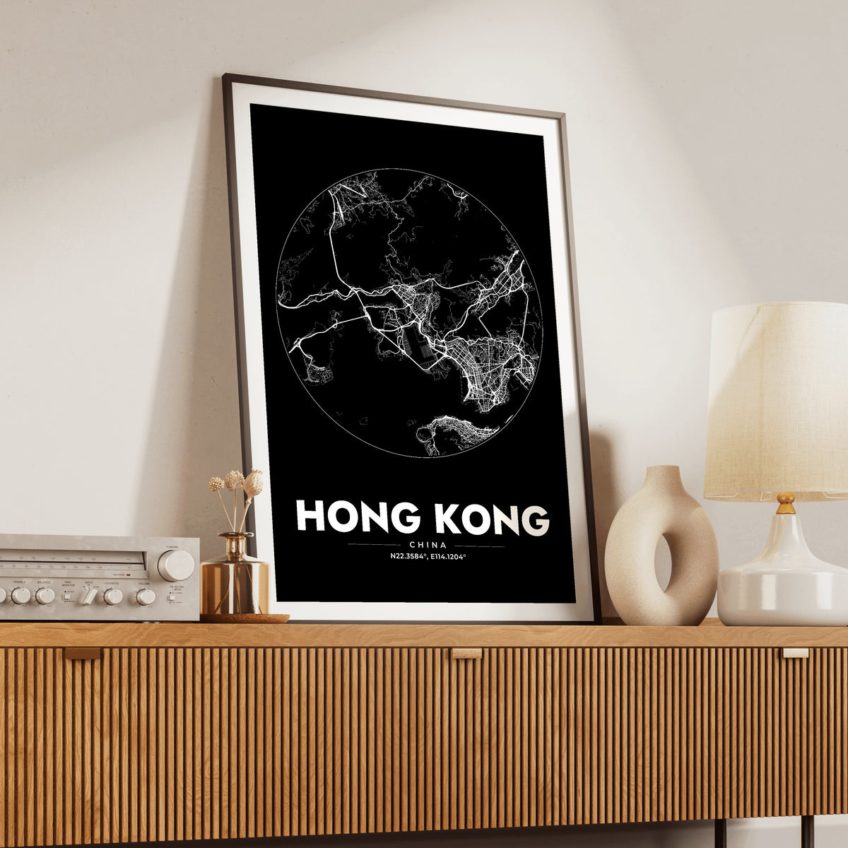 Hong Kong Spot Map Poster