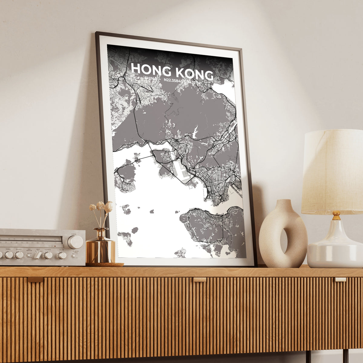 Hong Kong Ash Map Poster