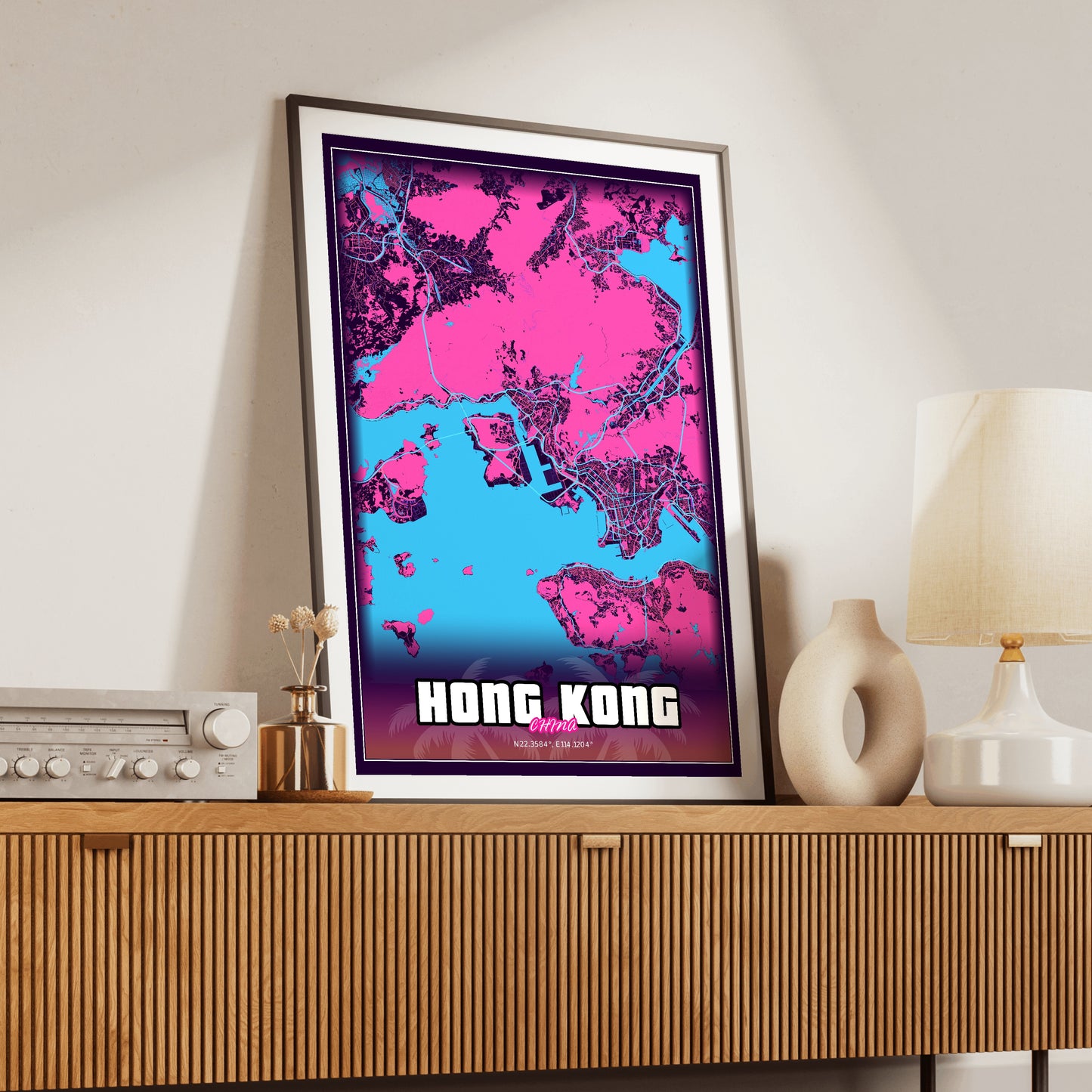 Hong Kong GTA Map Poster