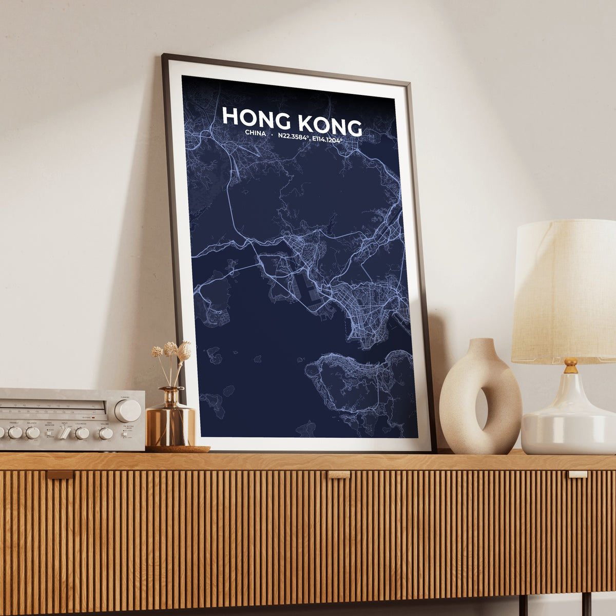 Hong Kong Tide Map Poster