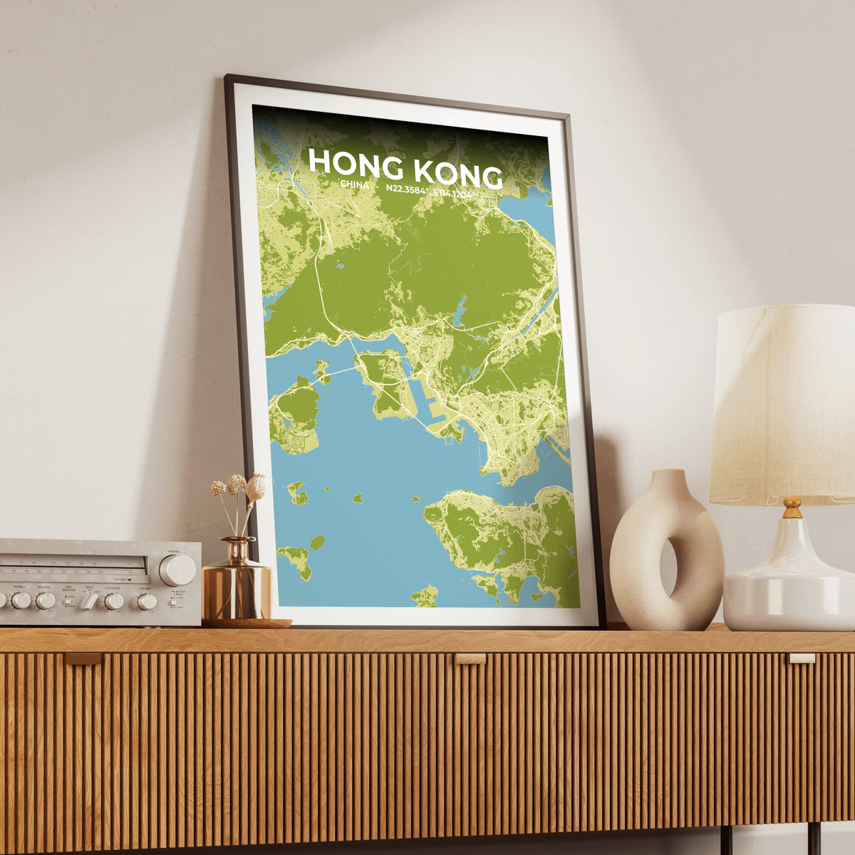 Hong Kong Fern Map Poster