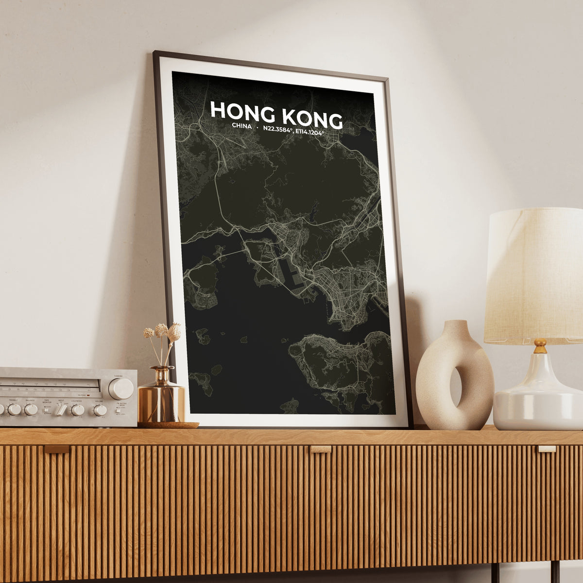 Hong Kong Sable Map Poster