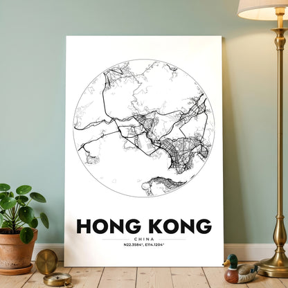 Hong Kong Spot Map Poster