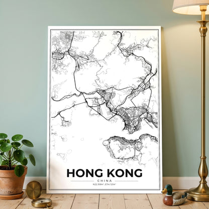 Hong Kong Modern Map Poster
