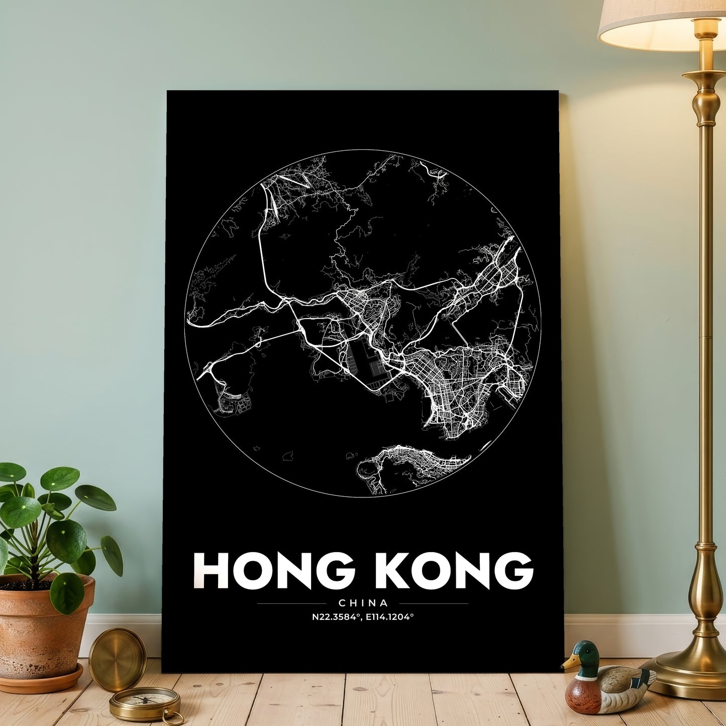 Hong Kong Spot Map Poster