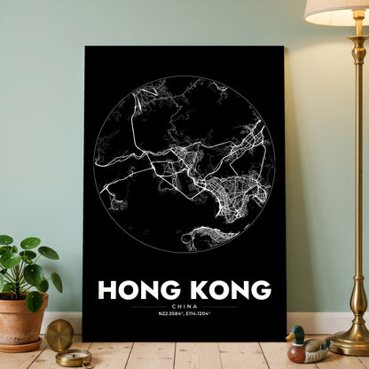 Hong Kong Spot Map Poster