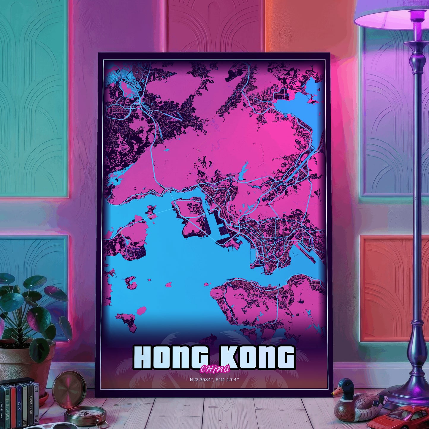 Hong Kong GTA Map Poster