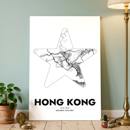 Hong Kong Star Map Poster