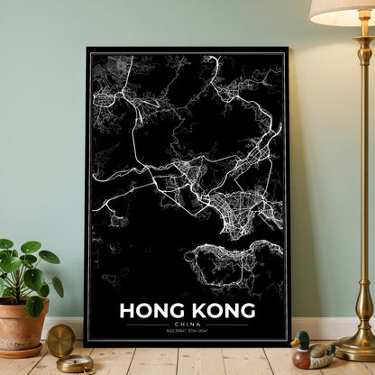 Hong Kong Modern Map Poster