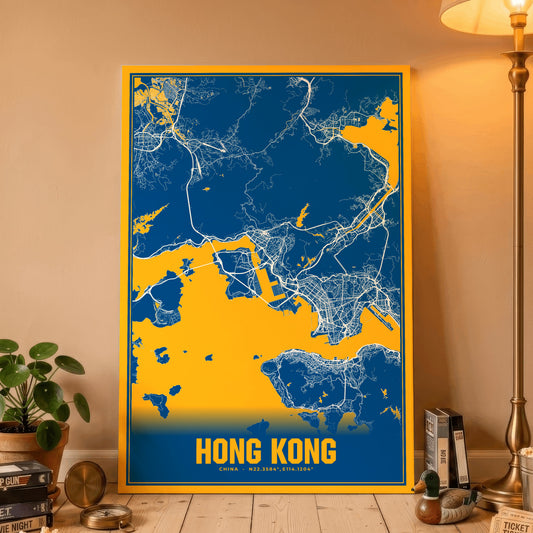 Hong Kong Blockbuster Map Poster