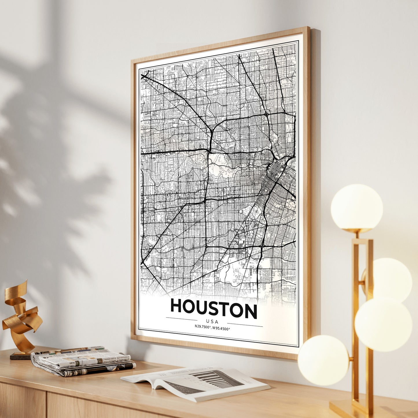Houston Modern Map Poster