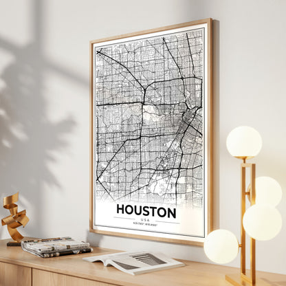 Houston Modern Map Poster