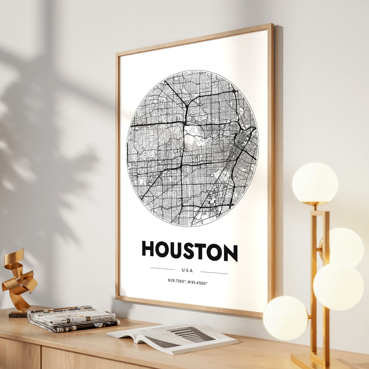 Houston Spot Map Poster