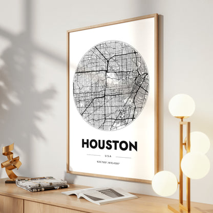 Houston Spot Map Poster