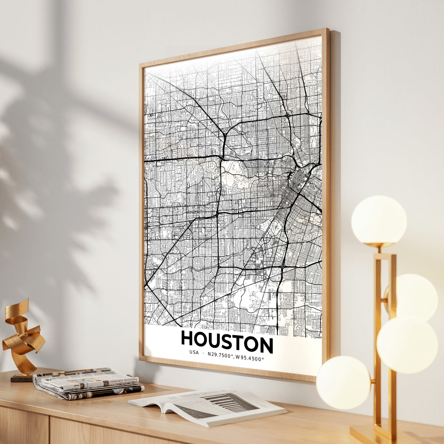 Houston Elegant Map Poster