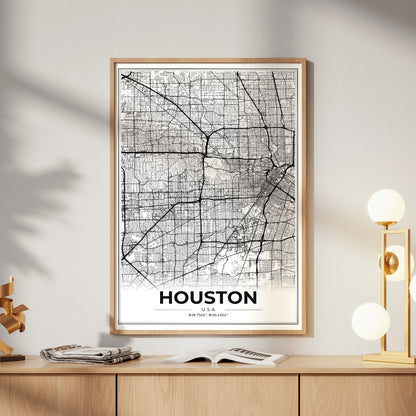 Houston Modern Map Poster
