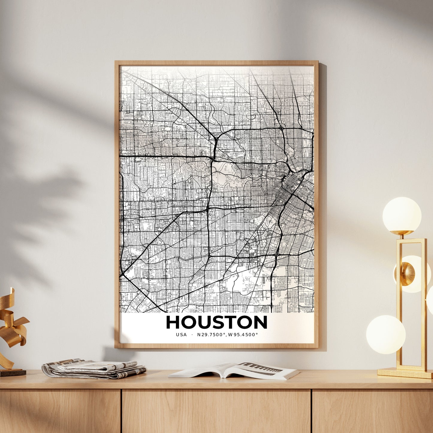 Houston Elegant Map Poster