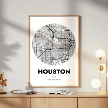 Houston Spot Map Poster