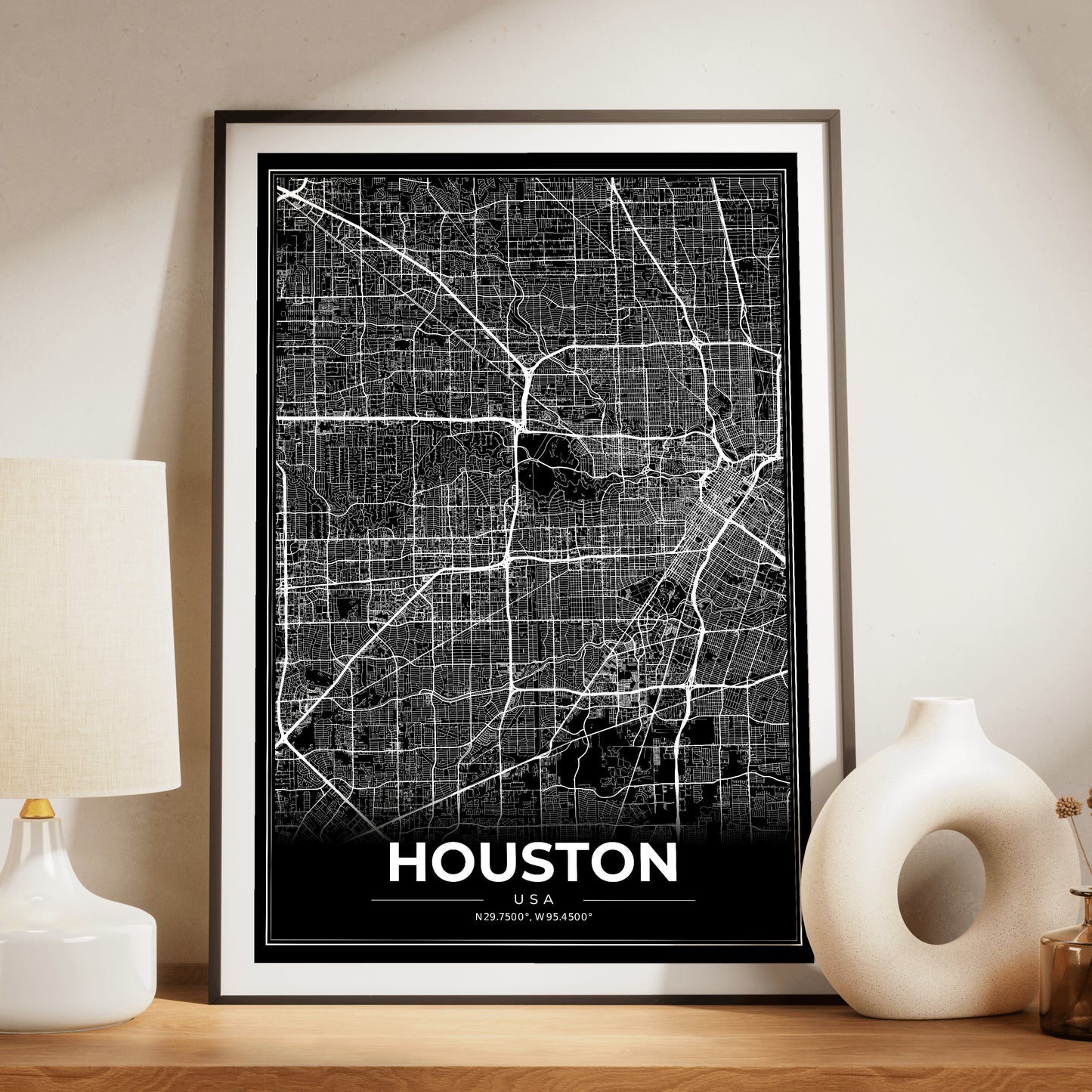 Houston Modern Map Poster