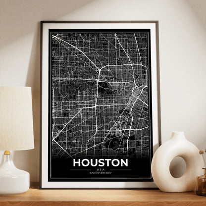 Houston Modern Map Poster