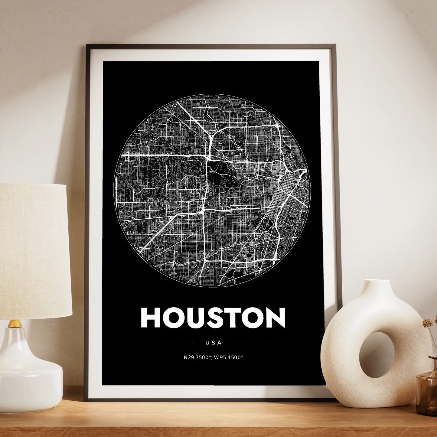 Houston Spot Map Poster