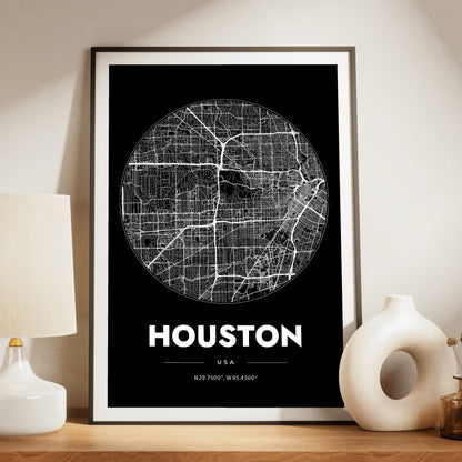 Houston Spot Map Poster