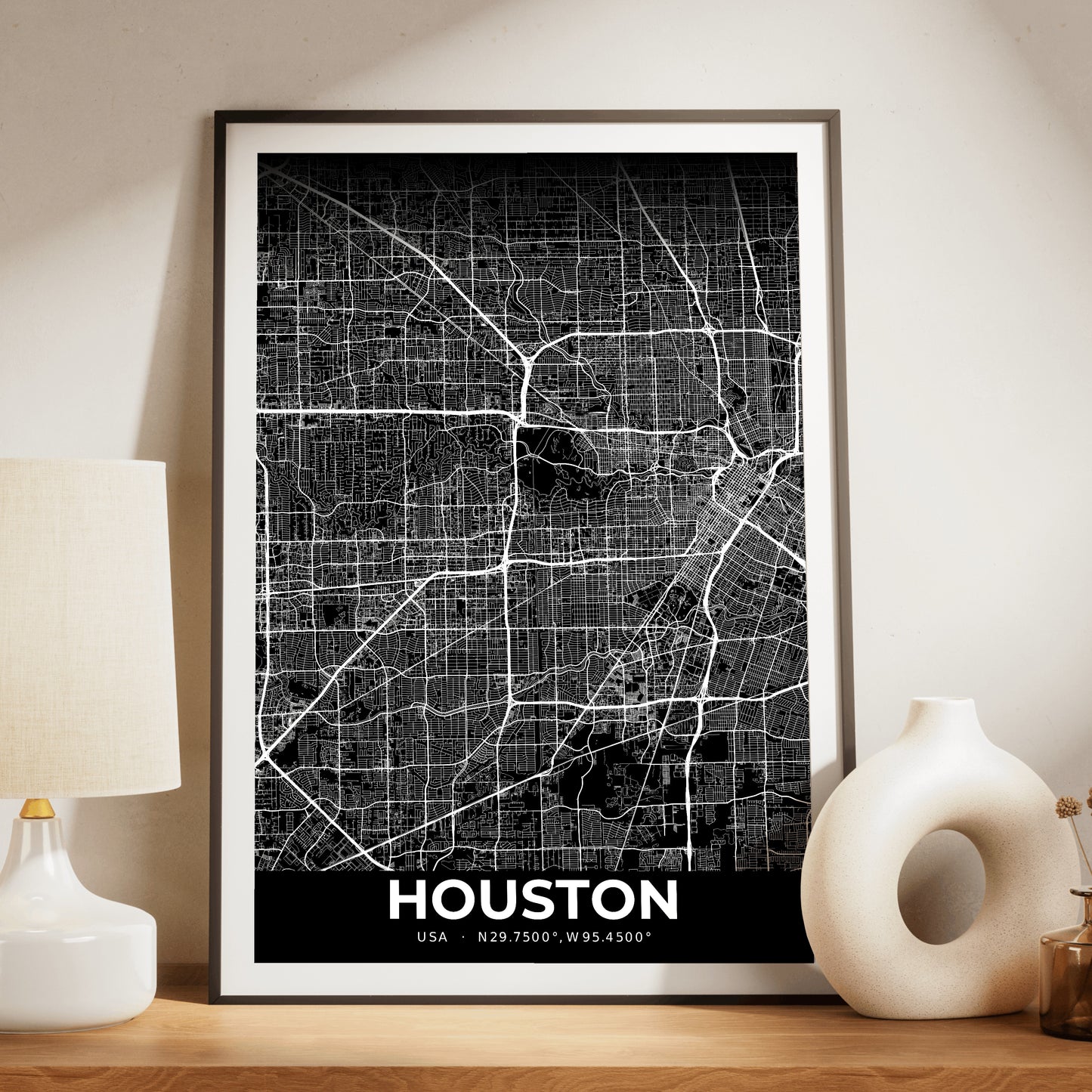 Houston Elegant Map Poster
