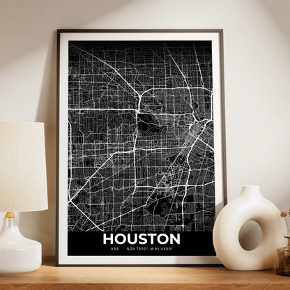 Houston Elegant Map Poster