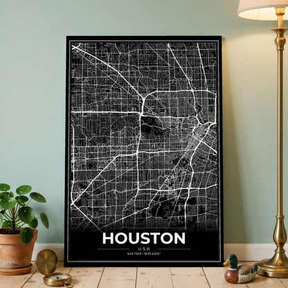 Houston Modern Map Poster