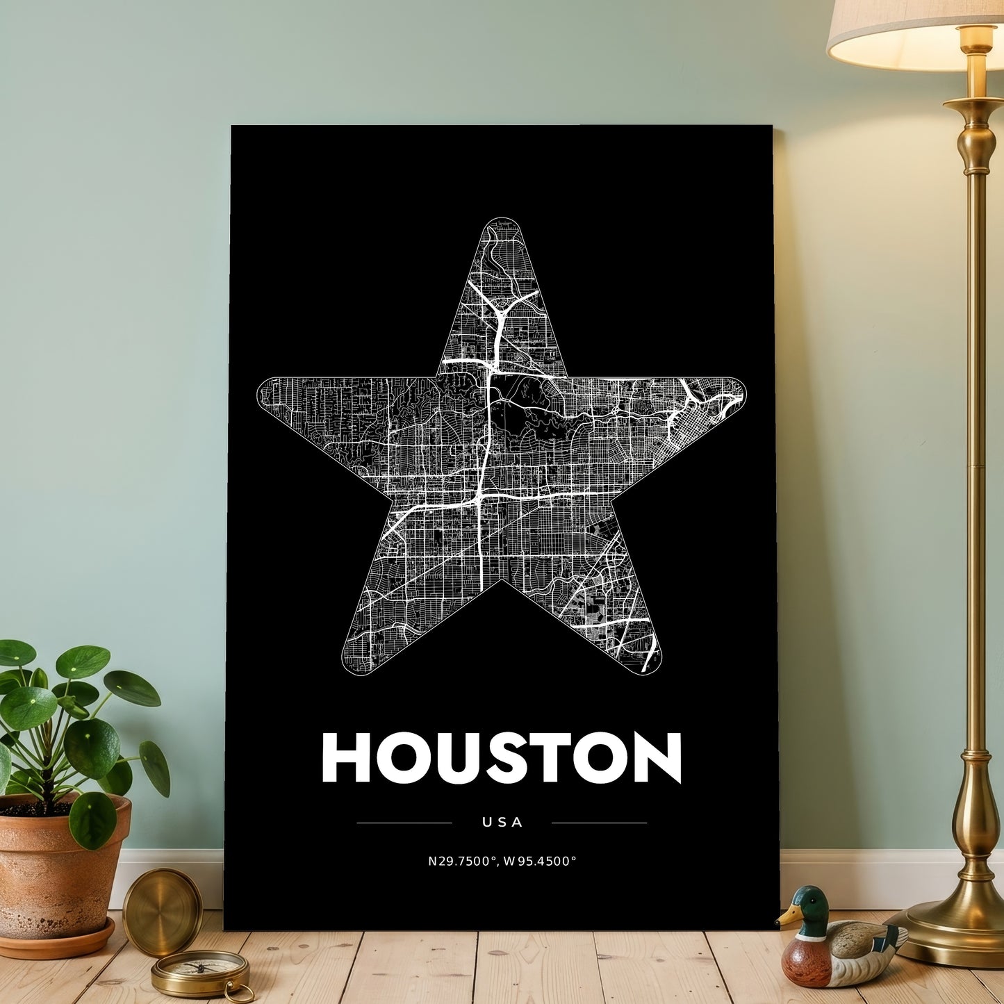 Houston Star Map Poster