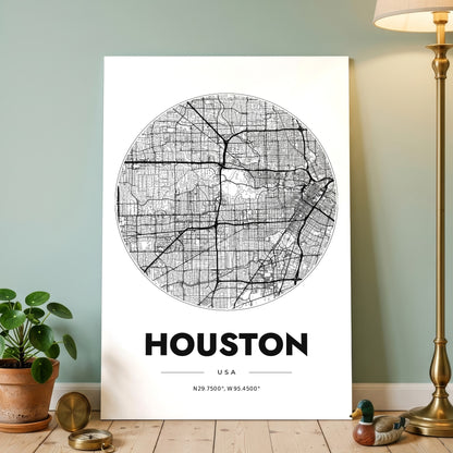 Houston Spot Map Poster