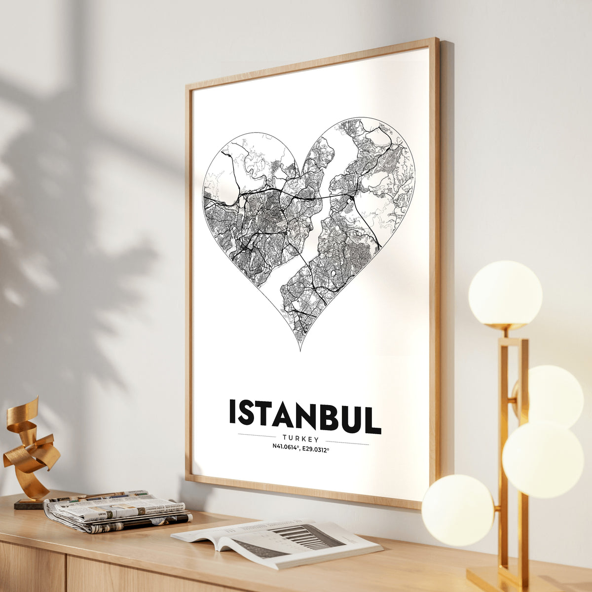 Istanbul Heart Map Poster