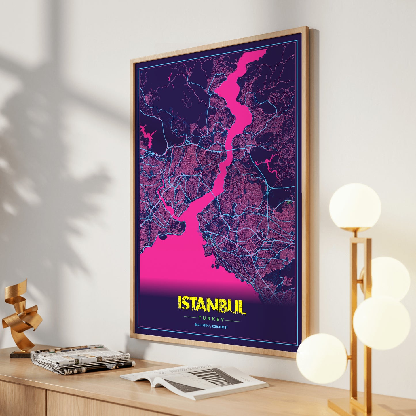 Istanbul Cyberpunk Map Poster