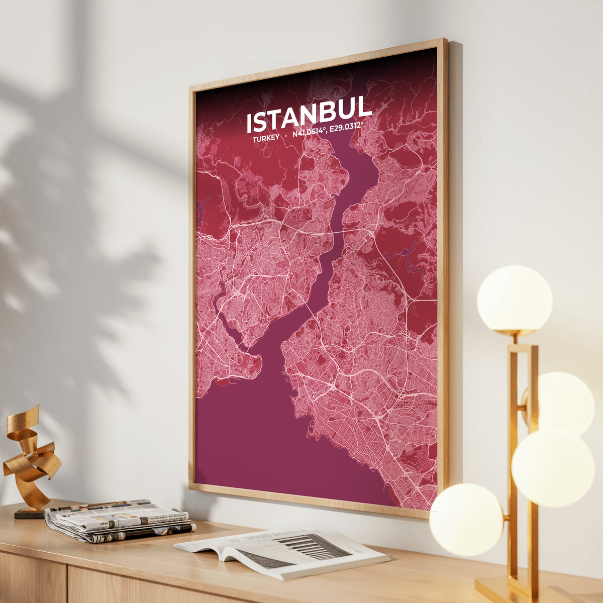 Istanbul Scarlet Map Poster