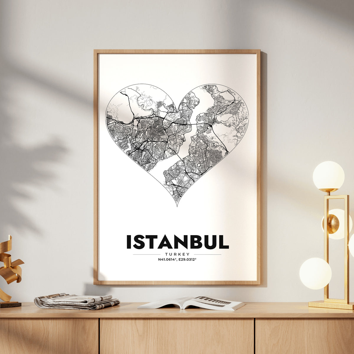Istanbul Heart Map Poster