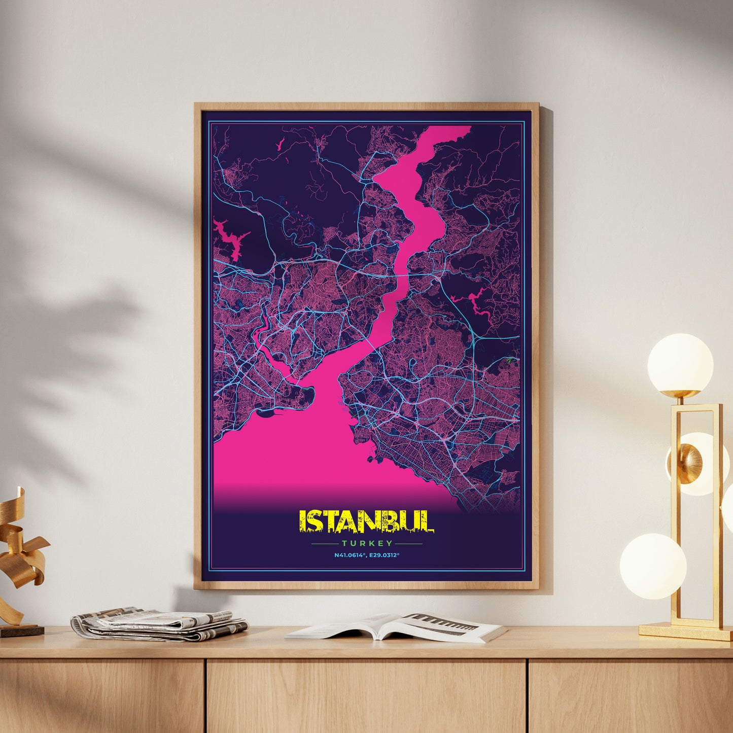 Istanbul Cyberpunk Map Poster