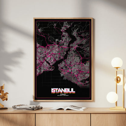 Istanbul Retro Map Poster