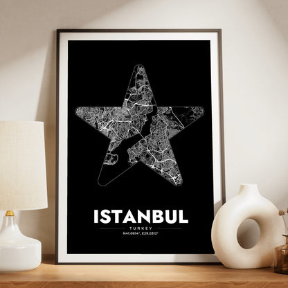 Istanbul Star Map Poster